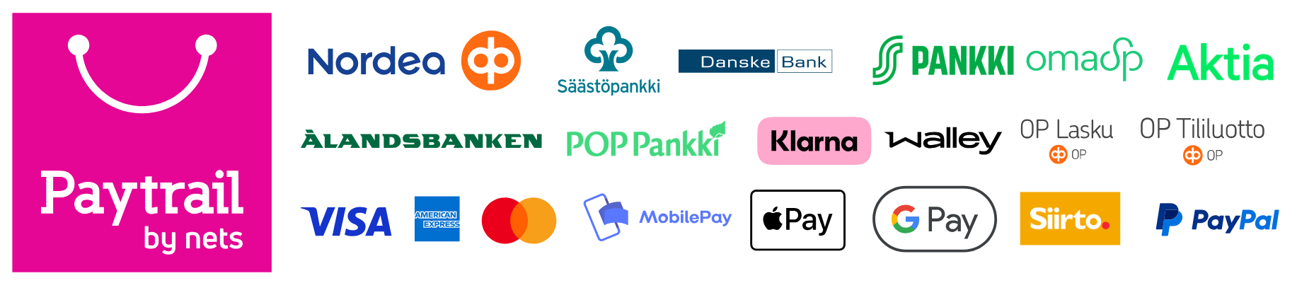 Paytrail: verkkopankit, korttimaksut ja mobiilimaksaminen